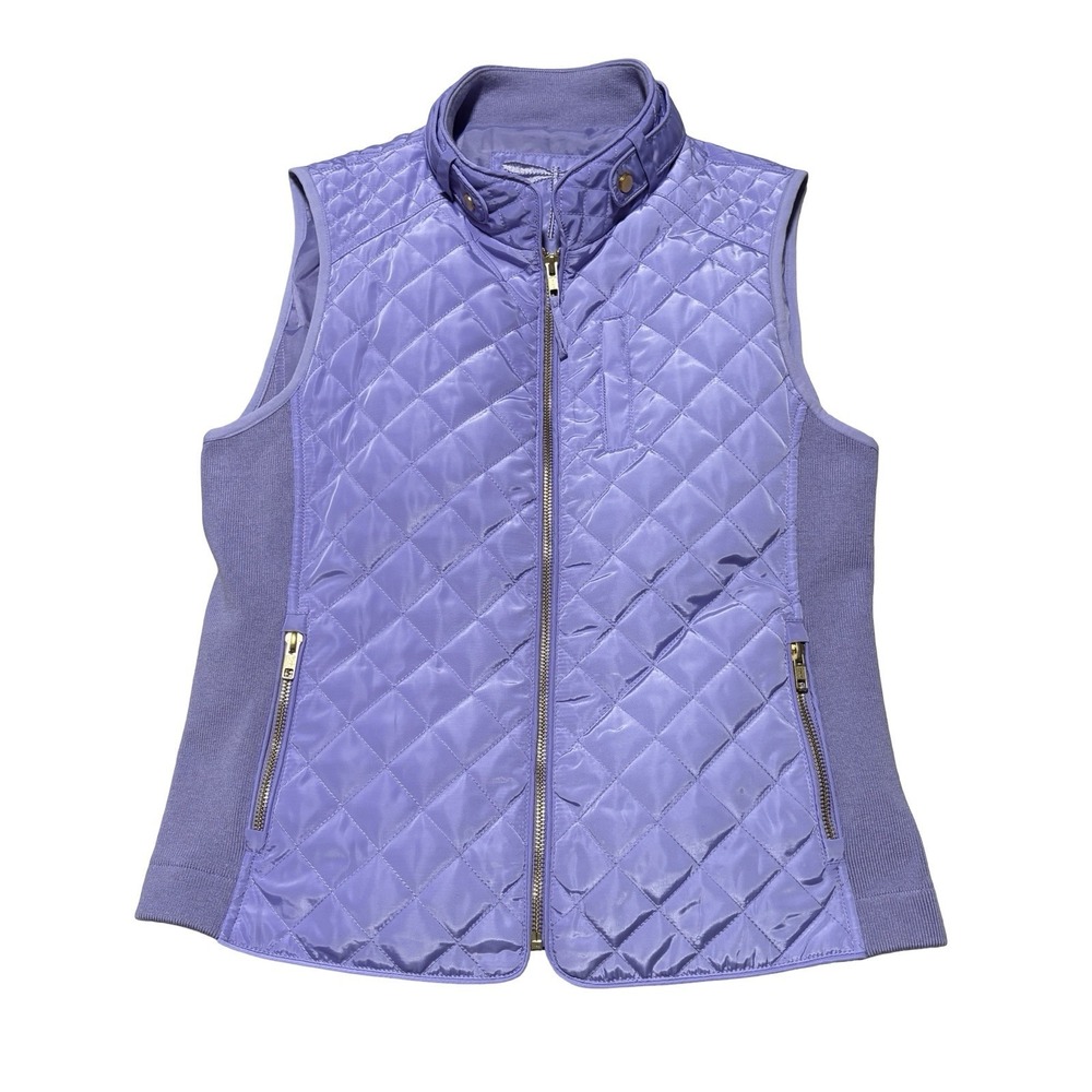 Tyler Boe Women's Purple Full Zip Quilted Vest Size Medium 18 x 23